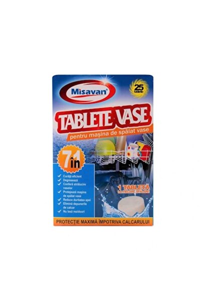 Misavan Tablete pentru mașina de spălat vase 7 în 1, 25 de tablete
