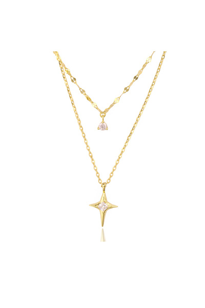 Masaliko İkili Kutup Yıldızı Gümüş Kolye – MS3864 | 925 Ayar, Altın Kaplama, ...