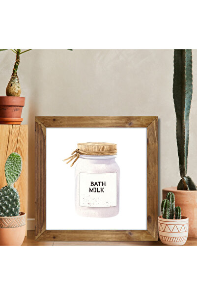 Tuba Decor Tablou pătrat cu rame din lemn pentru baie