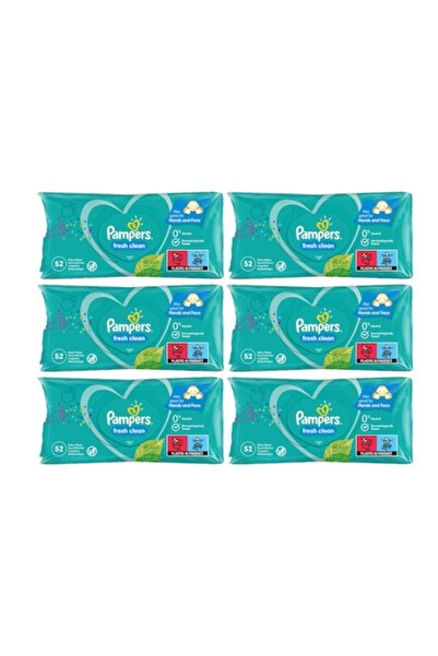Pampers Set 6 x Șervețele umede Baby Fresh Clean 52 buc
