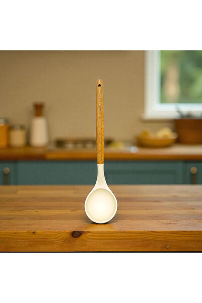 IVORY Silicone Scoop with Wooden Handle