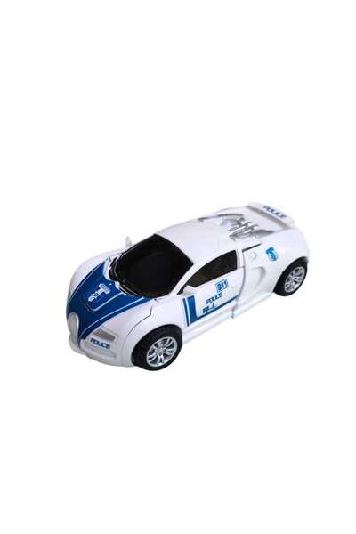 Joyfer Police Car Transforming into Robot Toy Transformers Friction Powered Robot Car Either Robot or Car 1 Piece.