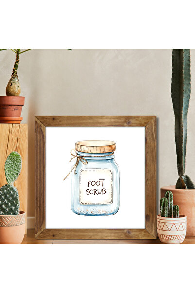 Tuba Decor Tablou pătrat cu rame din lemn pentru baie