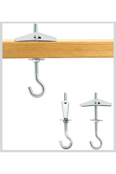 ATG Rayko 10 Adet(4x100mm)Çelik Kanatlı,Kancalı,Paraşüt Alçıpan Dübeli,Askı D...