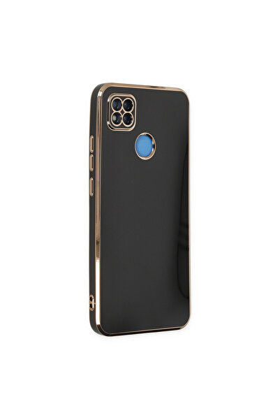 AKSEFİZZ Redmi 9C Kılıf Parlak Soft Yüzeyli Kamera Korumalı Altın Kenarlı Kapak
