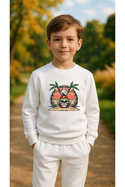 playwear Φούτερ ομάδας με στάμπα SKULL για κορίτσια και αγόρια, με λαιμόκοψη ...