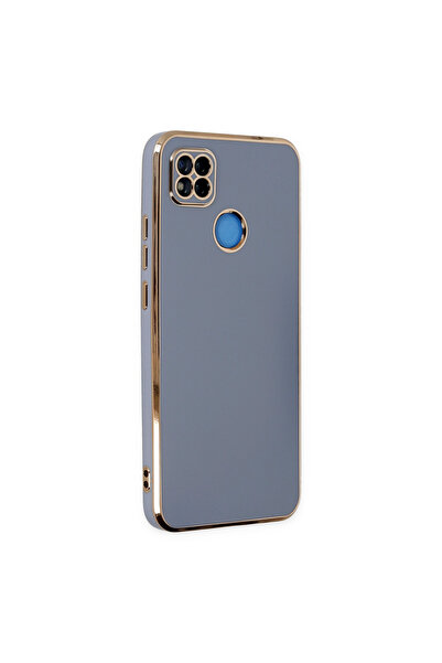 AKSEFİZZ Redmi 9C Kılıf Parlak Soft Yüzeyli Kamera Korumalı Altın Kenarlı Kapak