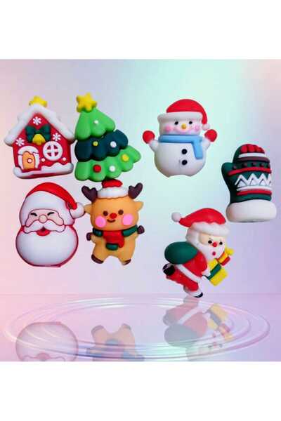 izmir yazici servis Yılbaşı Temalı Kalem Başlığı Seti 7 Li Set Noel Kalem Süsü Yeni Yıl Hediyelik Set Noel Baba