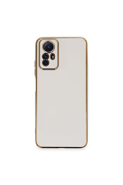 AKSEFİZZ Redmi Note 12S Kılıf Parlak Soft Yüzeyli Kamera Korumalı Altın Kenar...