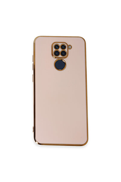 AKSEFİZZ Redmi Note 9 Kılıf Parlak Soft Yüzeyli Kamera Korumalı Altın Kenarlı...
