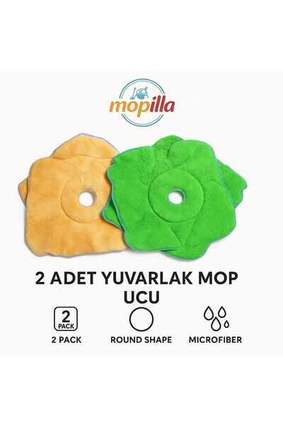Mopilla Yuvarlak Standart Ölçü Döner Başlıklı Yedek Mop Temizlik Bezi