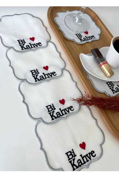 HİFA HOME bi kahve yazılı 6 lı sunum peçetesi