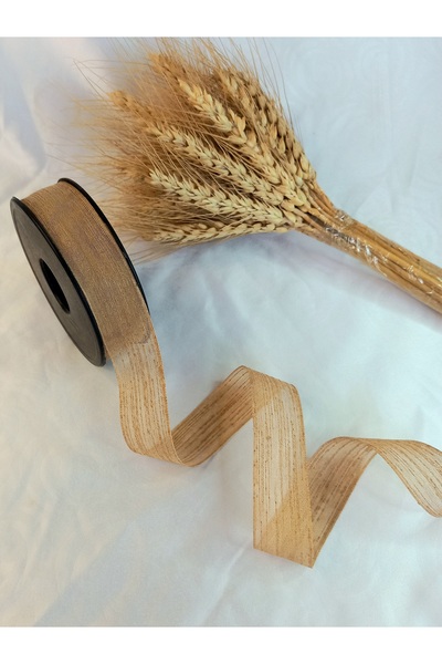 yörük tuhafiye Cappuccino Linen Ribbon Nopeli̇ Linen Ribbon 20 Mt 2.5cm