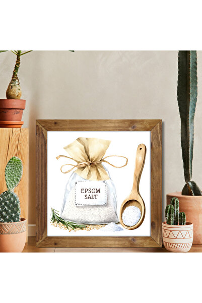 Tuba Decor Tablou pătrat cu rame din lemn pentru baie