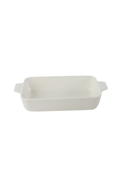 SQUALO rectangular porcelain serving dish with suitable depth, white