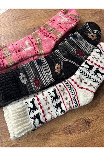 cmtgroup Women's 3-Piece Thermal Thick Winter Patterned Socks