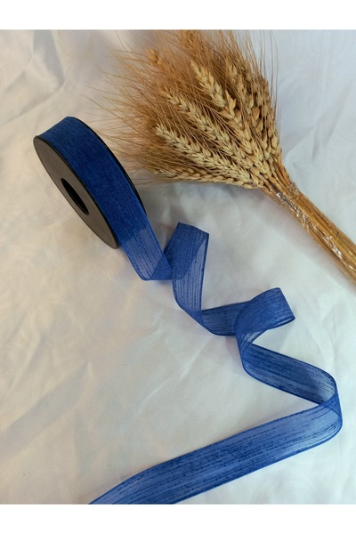 yörük tuhafiye Light Navy Blue Linen Ribbon Nopeli̇ Linen Ribbon 20 m 2.5cm