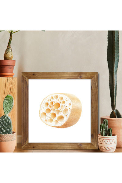 Tuba Decor Tablou pătrat cu rame din lemn pentru baie