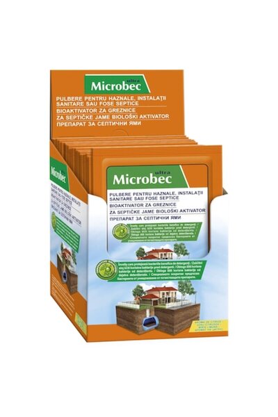bros Microbec Ultra – Pudră bioactivatoare pentru fose septice, 25 g, Citrice