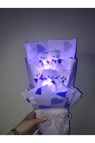 shop باقة دببة قطيفة بنفسجية اللون للحبيب