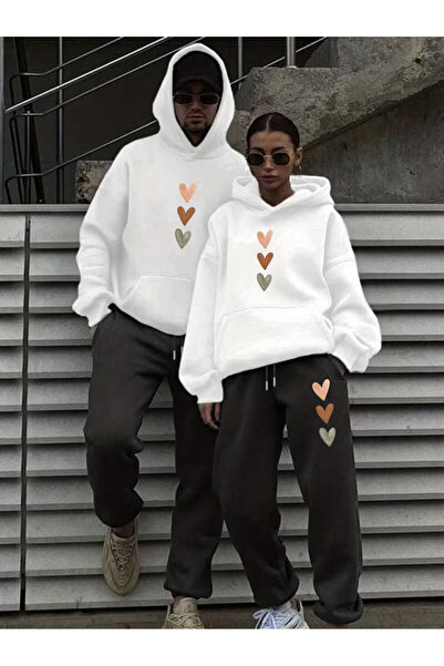 PENTHİLUS Unisex 3 Thread Fleece-Lined Tracksuit Set-Winter Set