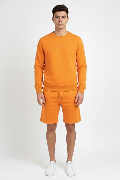 Sabri Özel Giotelli Turuncu Regular Fit Pamuklu Bisiklet Yaka Şortlu Eşofman ...