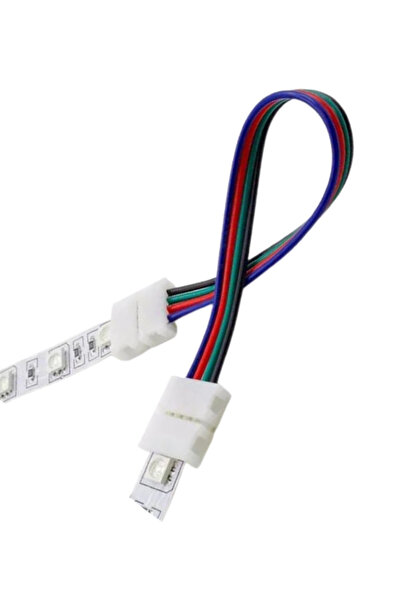 POWERR LED AYDINLATMA RGB Şerit Led Hızlı Konnektör 15 cm Kablolu 4 Pin Lehim...