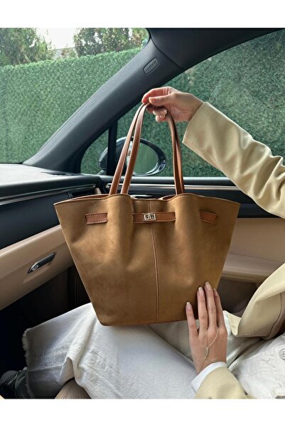 La Perla Boutique حقيبة يد وكتف نسائية من الجلد السويدي ذات إغلاق سريع