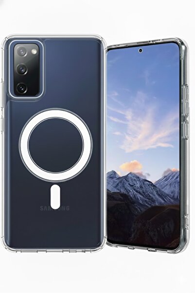 Samsung Galaxy S20 FE Kılıf Magsafe Wireless Kablosuz Şarj Uyumlu Manyetik Şeffaf Kapak