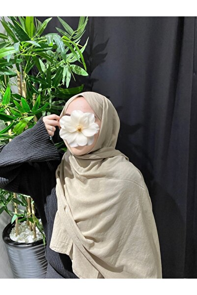 Velora Scarf Düz Renk Pamuk Şal | Bej
