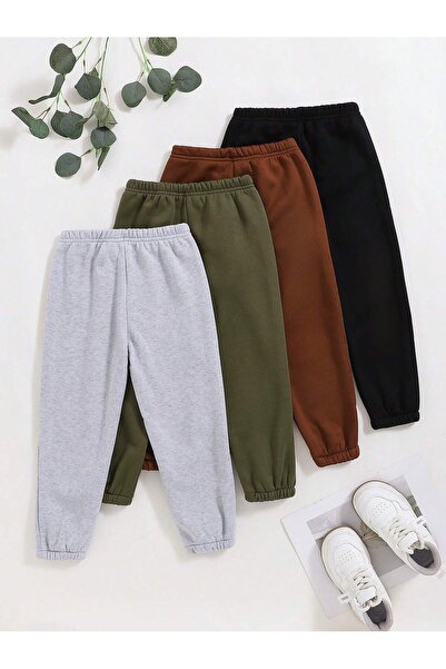 rocassi Pantaloni de trening elastici unisex, pachet de 4