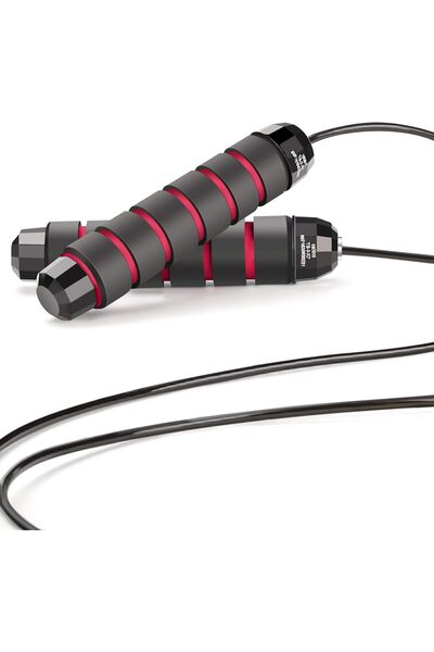 BUNCA حبل قفز سريع بمحامل كروية ومقابض ميموري فوم – حبل تمارين قابل للتعديل لتمارين الكارديو واللياقة.