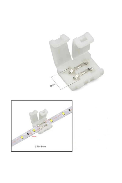 POWERR LED AYDINLATMA Tek Renk 8 mm Şerit Led Birleştirme Aparatı Lehimsiz 2 ...