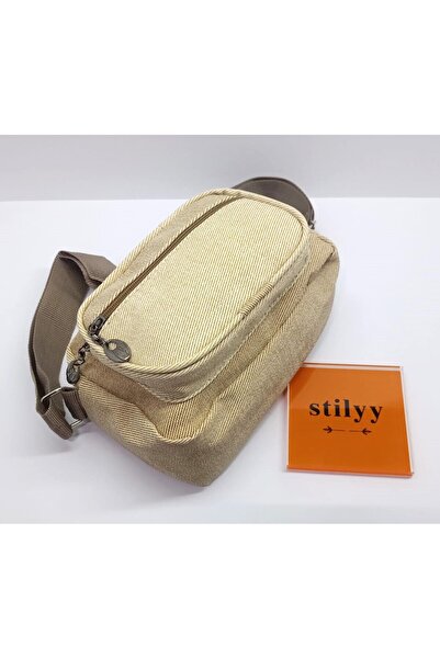 stilyy Light Brown Crossbody Three-Compartment Shoulder Bag