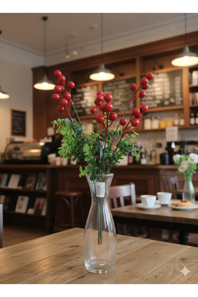 yapay çiçek evi 1 adet 5 dallı şimşir aranjmanlı kokina ev dekor masa süsü