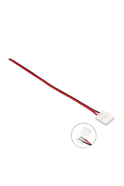 POWERR LED AYDINLATMA 8 mm Tek Renk Şerit Led Hızlı Konnektör 15 cm Kablolu 2...