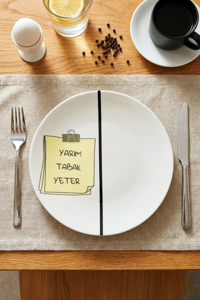 grandora طبق للحمية الغذائية - طبق نصف دائري بقطر 27 سم - طبق صحي للتحكم في الحصص وتقديم الطعام