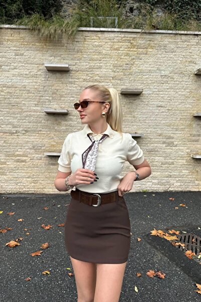 lizge giyim KEMER DETAY KISA ETEK