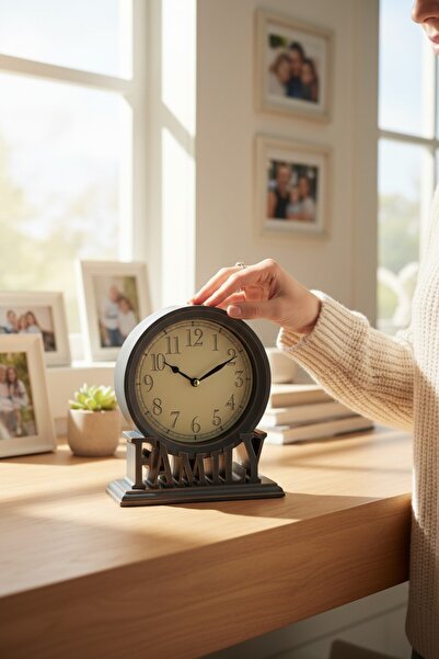 CaactuStore Masa Saati Famıly Yazılı Plastik