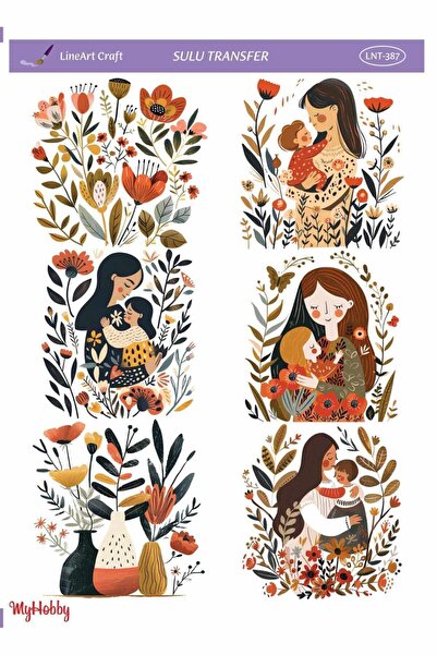 LİNEART Sulu Transfer No:LNT387-25x35cm