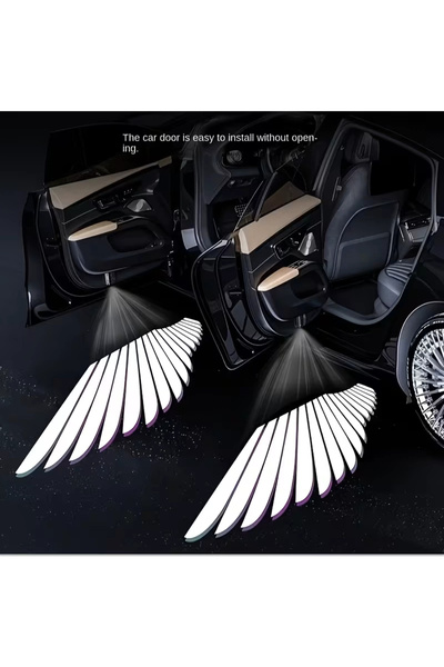 shellwetr Araba Kapı LED Aksesuar Neo Angel Melek Kanadı Yansıtmalı LED Kapı Işığı Tek Kapı
