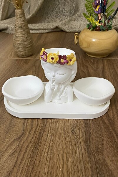 Oval tepsili cicekci kız seti