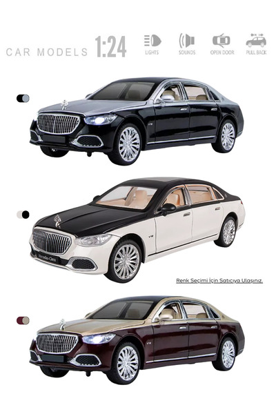 welcomein 1:24 Ölçek Mercedes-Maybach S680 Diecast Model Araba – Işıklı, Sesli Kapıları Açılan Koleksiyon Araç