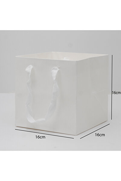 Generic 12 pieces of white paper bags, dimensions 16×16×16 cm