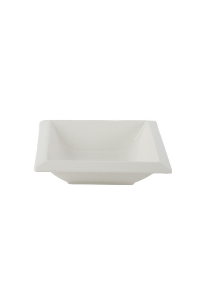 SQUALO White square porcelain serving dish with suitable depth