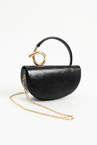 Çanta Trend Sakura Model Gold Accessory Chain Detailed Black Special Occasion...
