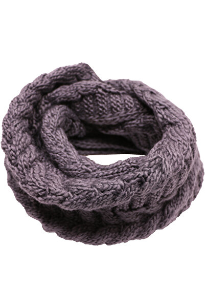 OEM Unisex circular scarf, knitted in polyester, minimalist, wheat ear pattern, for the cold season,