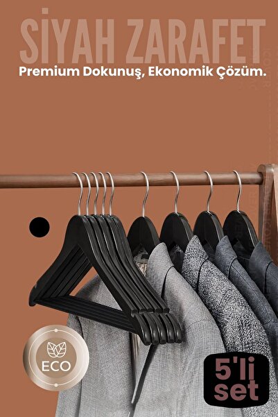 Transformacion Набір з 5-ти розкішних чорних вішалок для суконь - ергономічни...