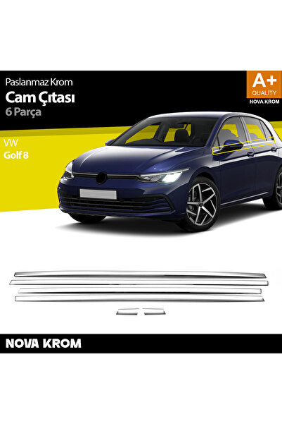 Nova Krom VW Golf 8-8.5 HB Krom Cam Çıtası 6 Prç. 2020-2026