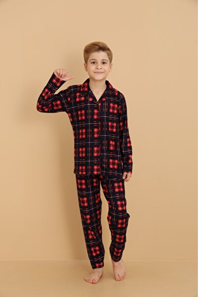 ARN HOMEWEAR момчешки комплект пижама от велур с каре